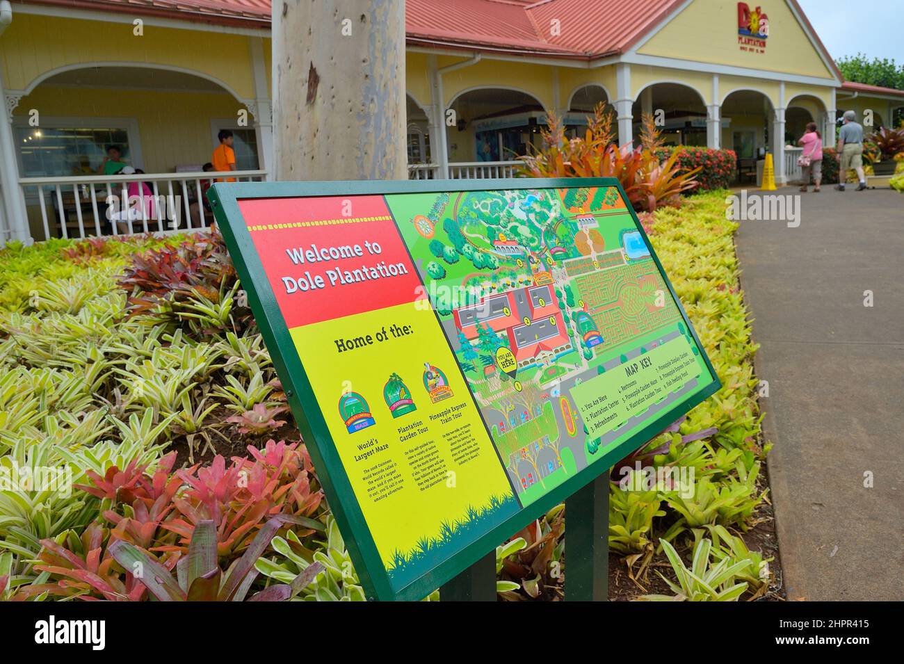 The historic pineapple plantation of Dole plc in the village of Wahiawa ...