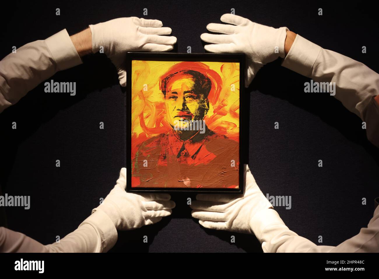 Mao by Andy Warhol, on display during a photocall for the forthcoming 20th/21st century evening sale, The Art of the Surreal, at Christie's in London. Highlights of the sale include Francis Bacon's Triptych 1986-7, which is estimated to fetch £35m to £55m. Picture date: Wednesday February 23, 2022. Stock Photo