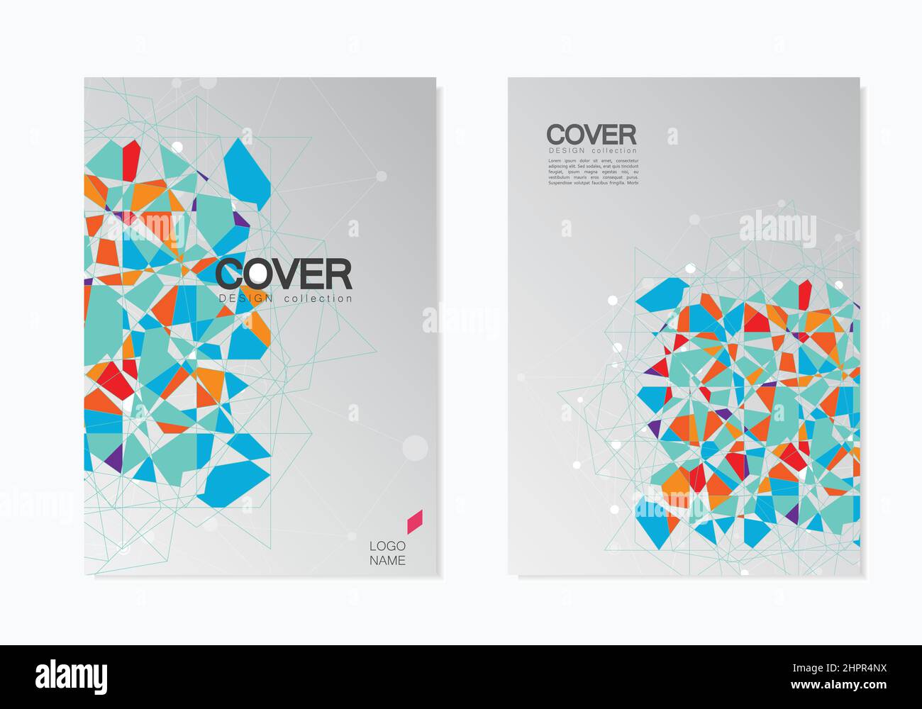 Abstract Broken stained glass background. Vector colored elements Stock Vector