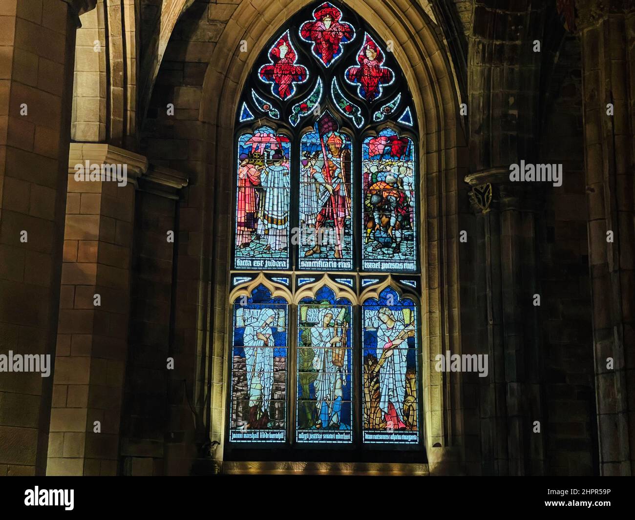 Saint Giles cathedral  stained glass, Edinburgh , Scotland Stock Photo