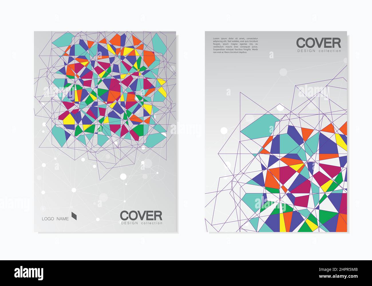 Abstract Broken stained glass background. Vector colored elements Stock Vector