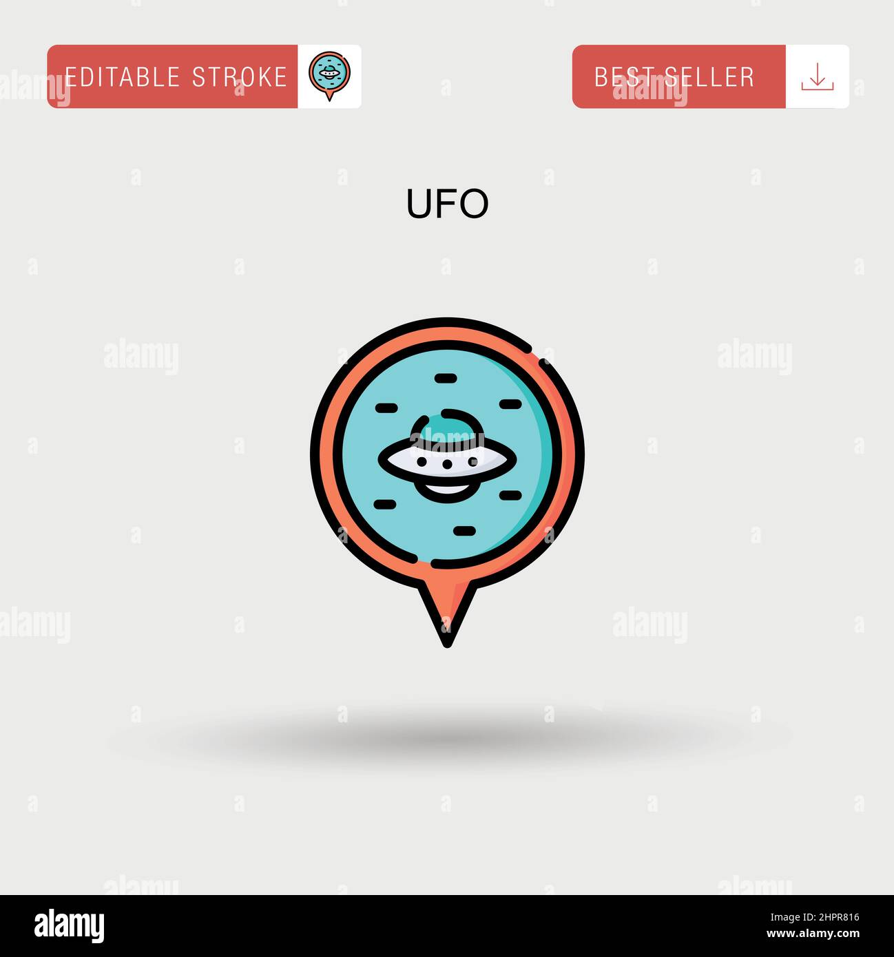 Ufo Simple vector icon. Stock Vector