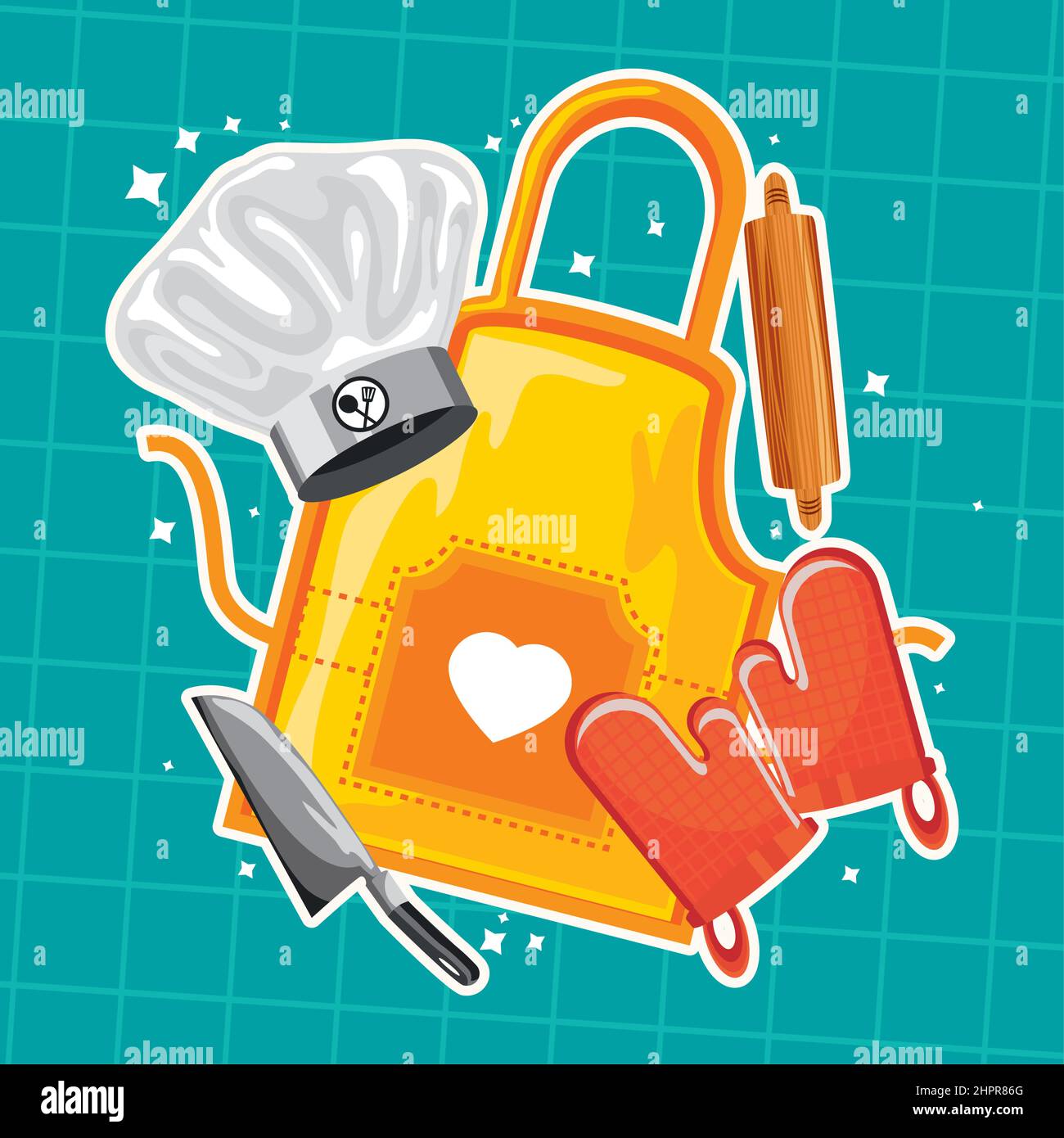 kitchen apron and gloves Stock Vector Image & Art Alamy
