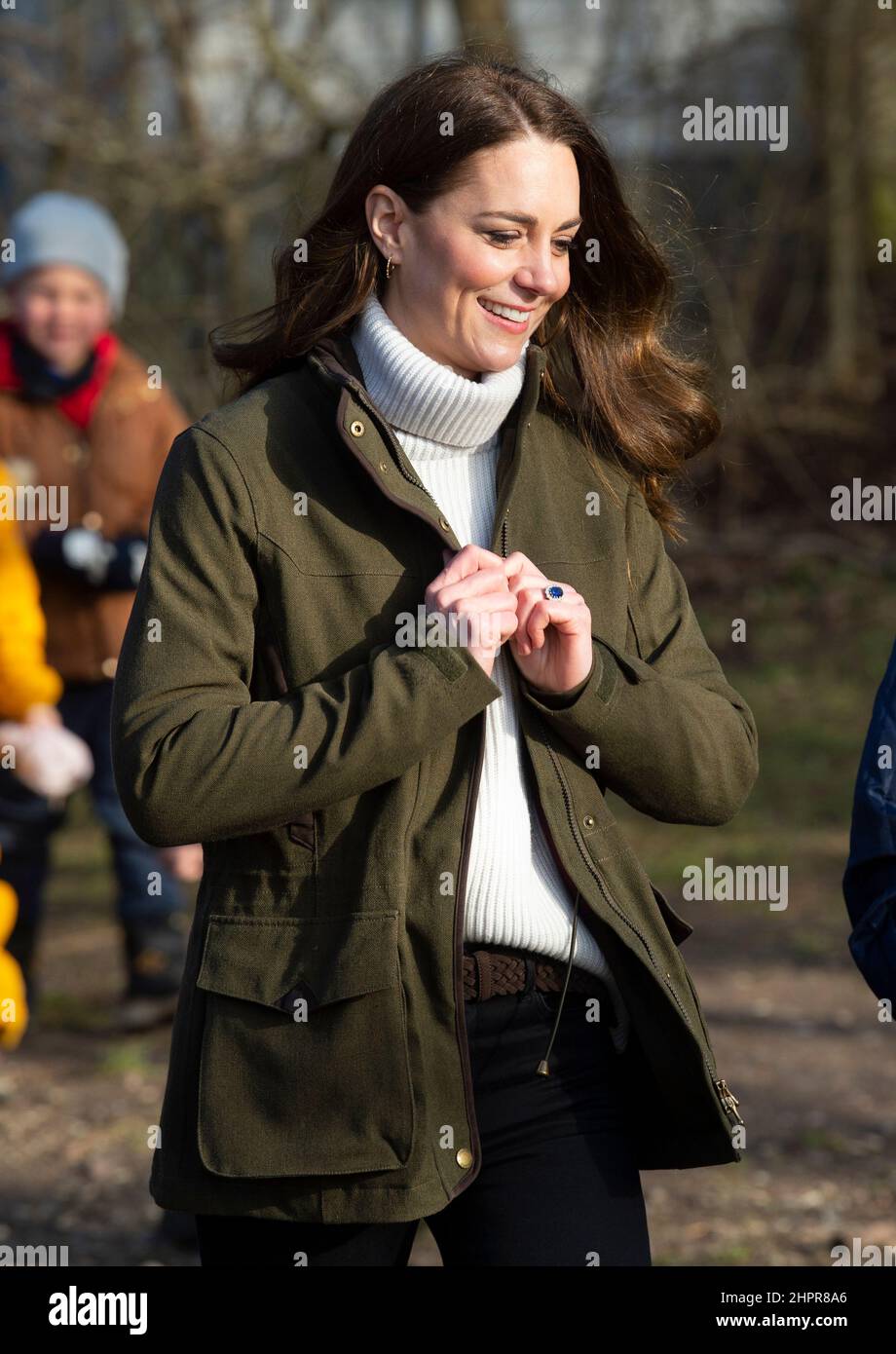 Copenhagen, Denmark. 23rd Feb, 2022. The Duchess of Cambridge visiting  Stenurten Forest Kindergarten. The Duchess was there to hear about their  approach to learning, which focuses on social and emotional development.  Copenhagen,