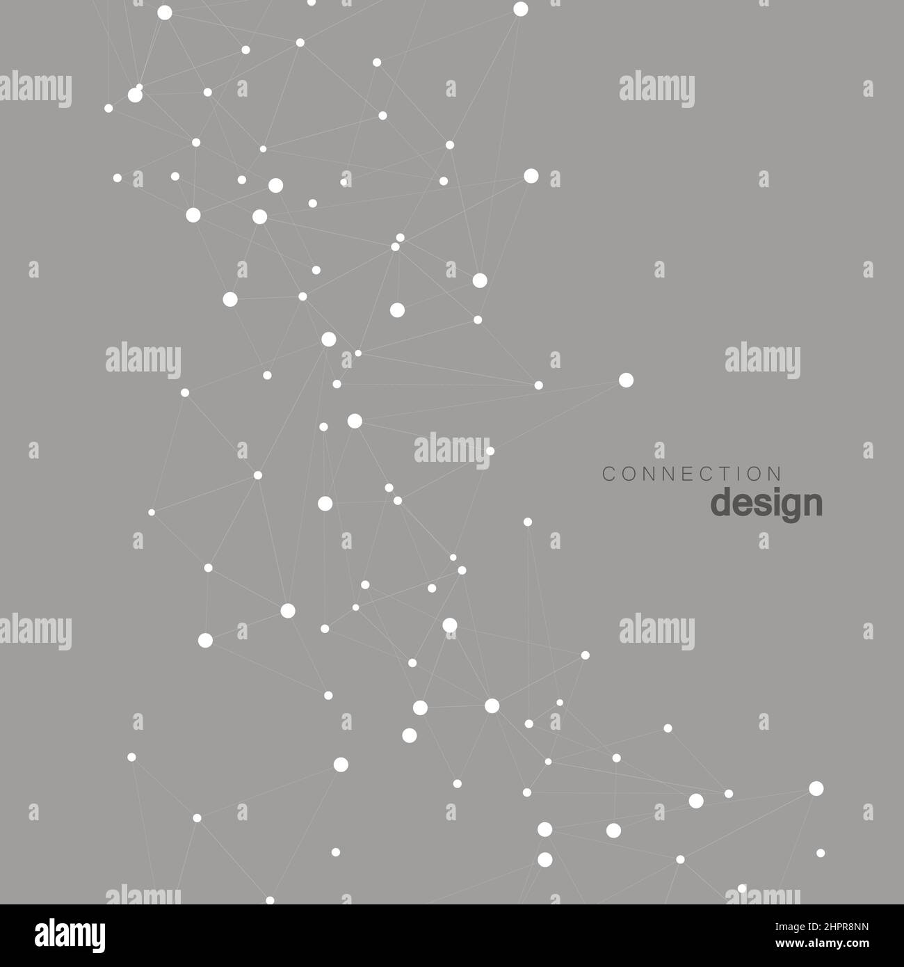 Abstract connect polygonal network background with dots and lines Stock ...
