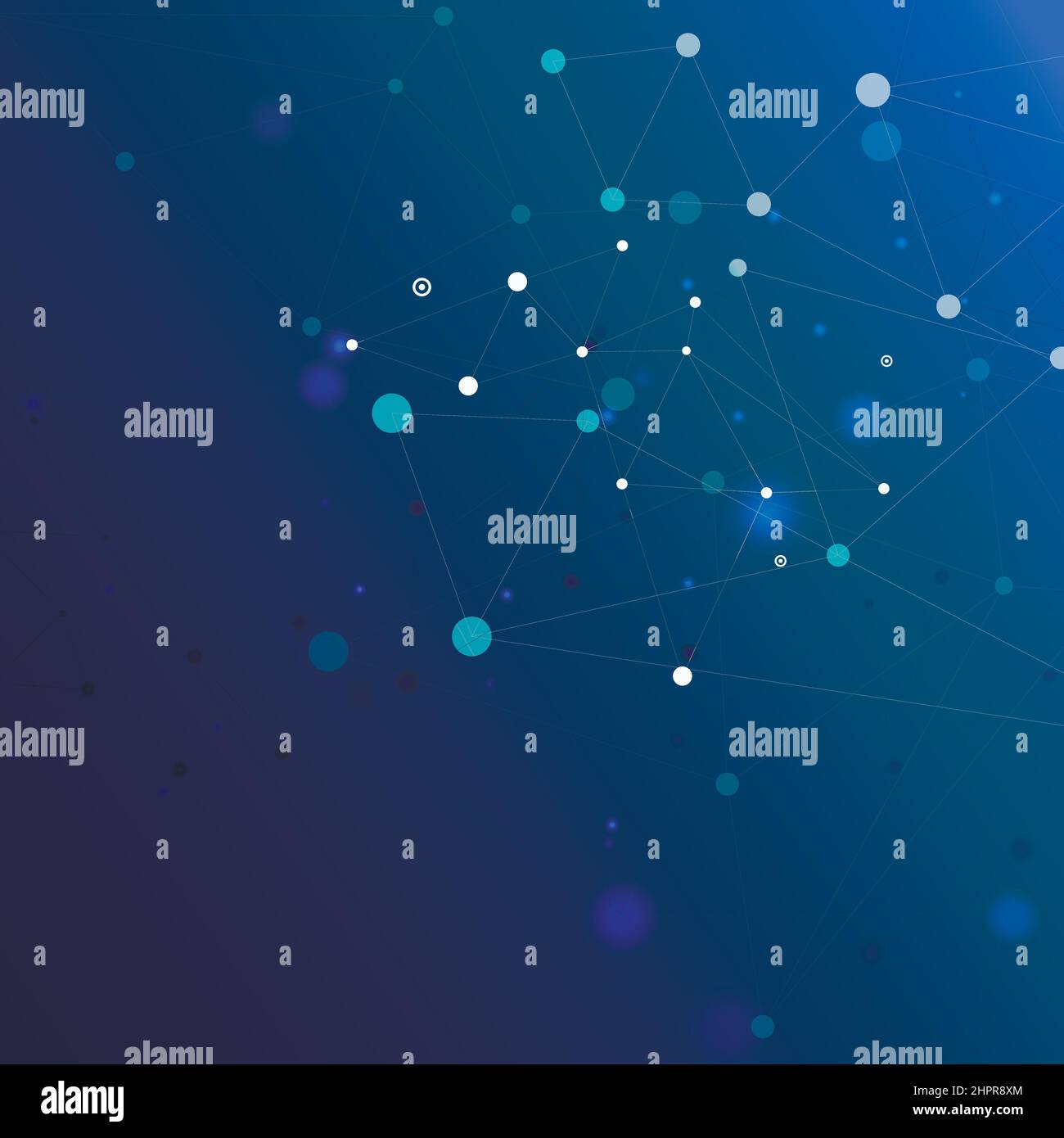 Blue glow effect dots and lines. Connect technology illustration Stock Vector