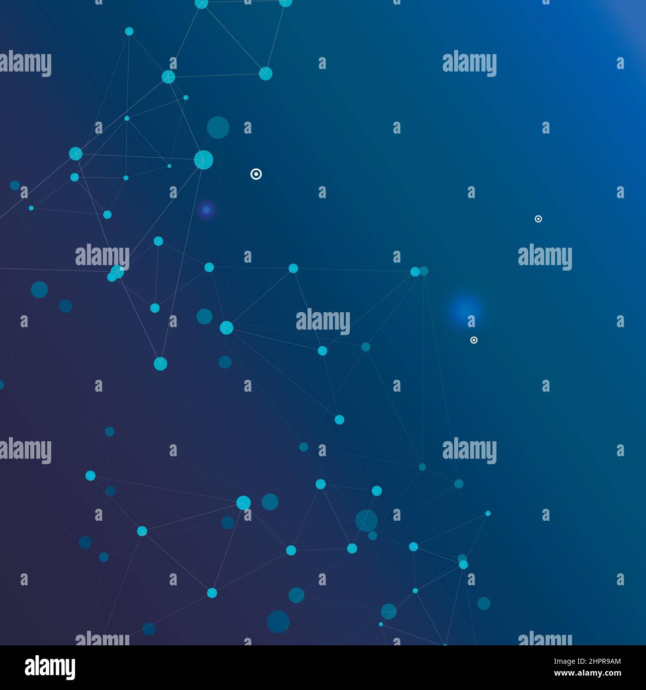 Blue glow effect dots and lines. Connect technology illustration Stock Vector
