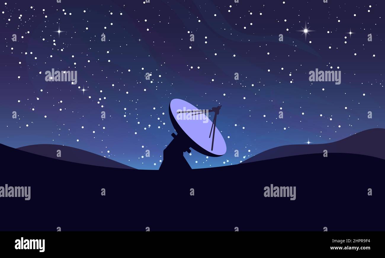 Large radio telescope Stock Vector