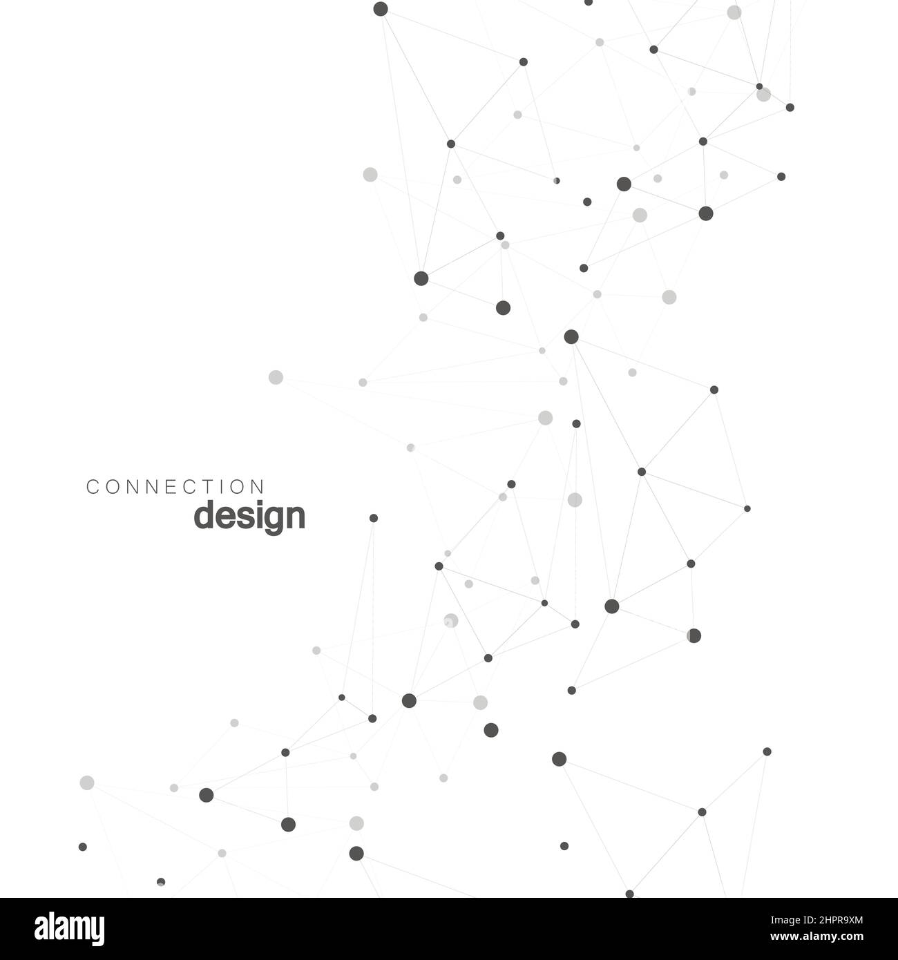 Abstract connect polygonal network background with dots and lines Stock ...