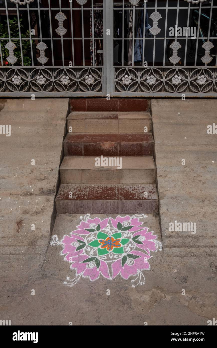 Rangoli is an art originating in the Indian subcontinent, in which ...