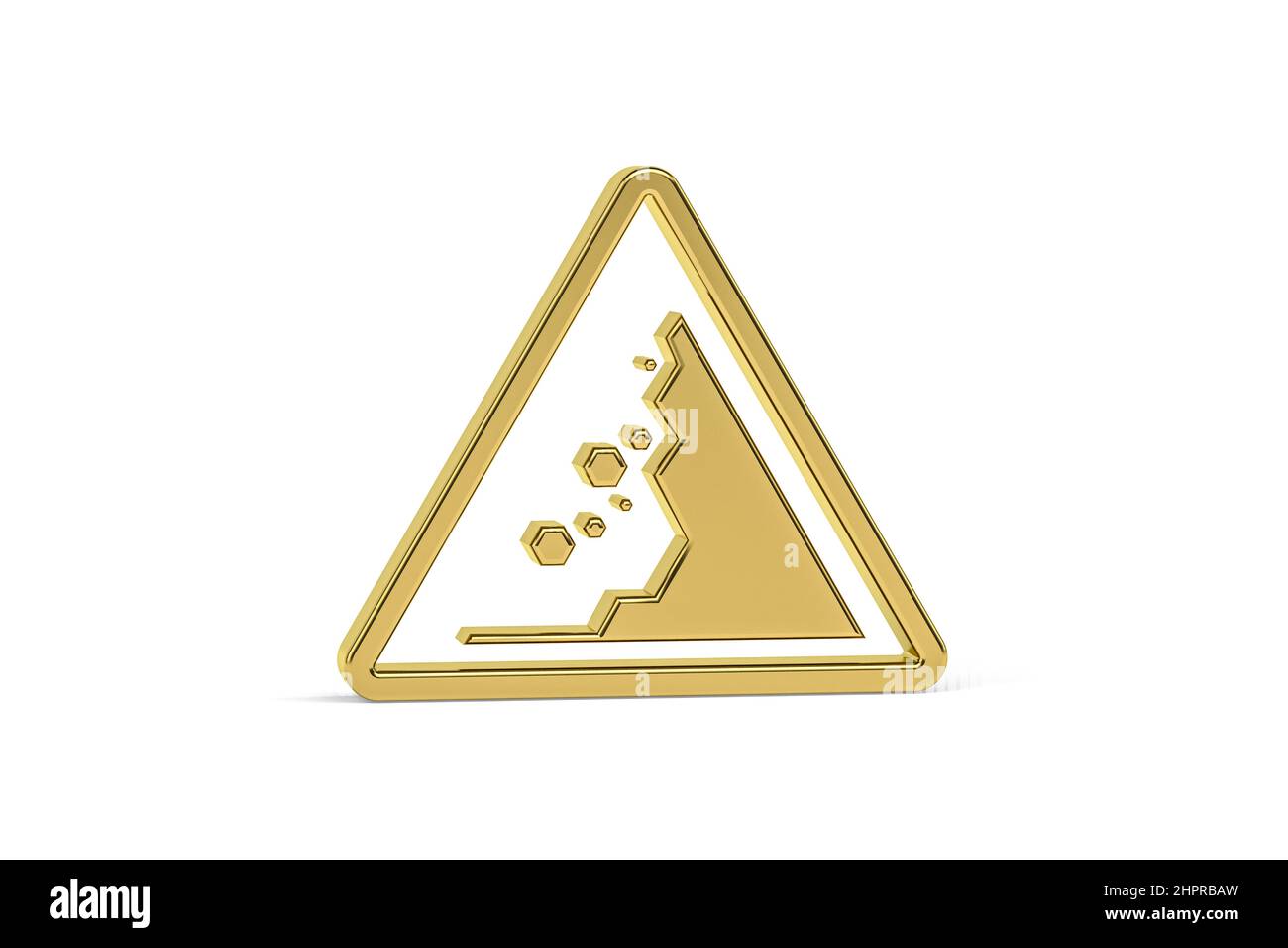 Golden 3d road sign isolated on white background - 3d render Stock ...