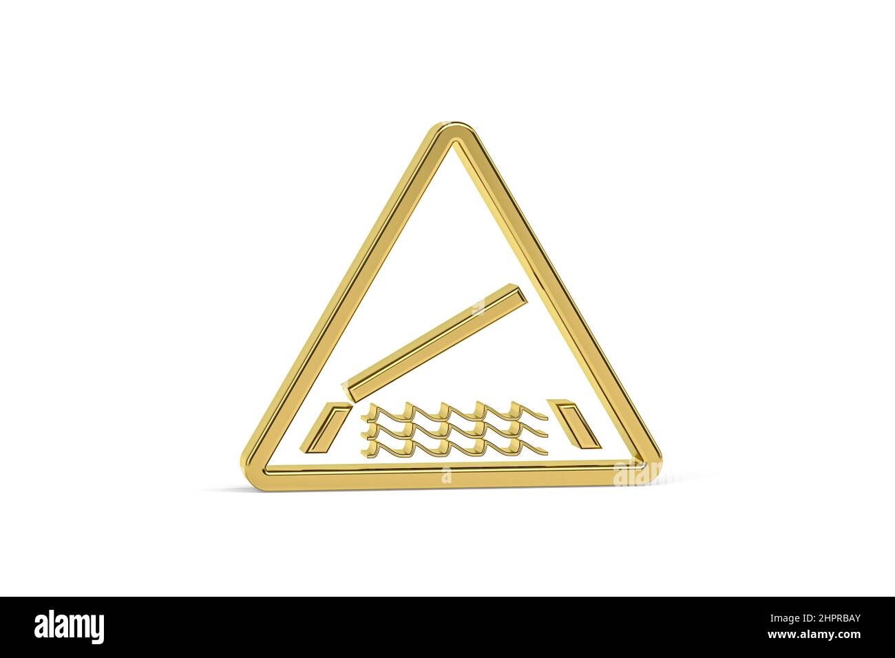 Golden 3d road sign isolated on white background - 3d render Stock ...