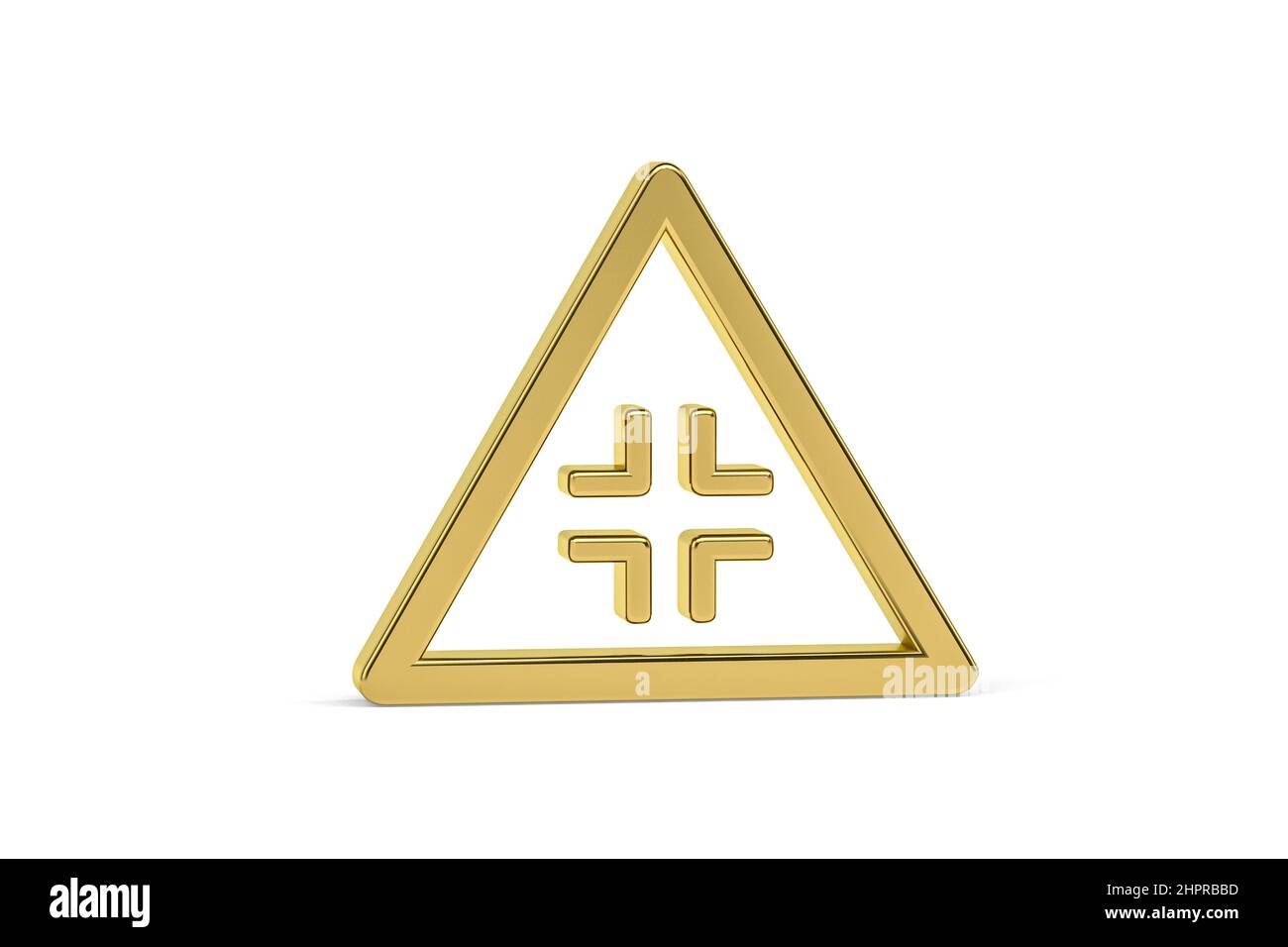 Golden 3d road sign isolated on white background - 3d render Stock ...