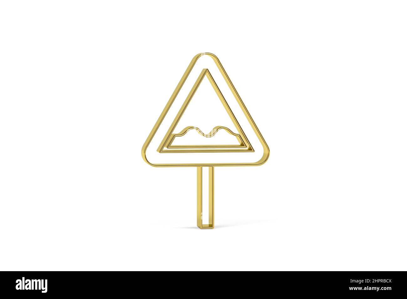 Golden 3d road sign isolated on white background - 3d render Stock ...
