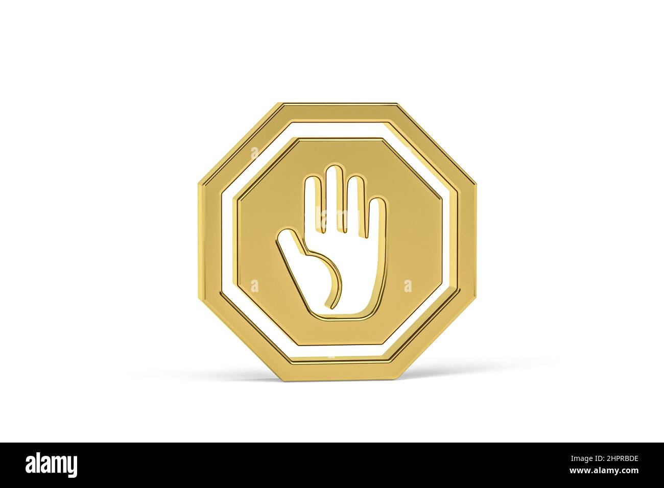 Golden 3d road sign isolated on white background - 3d render Stock ...
