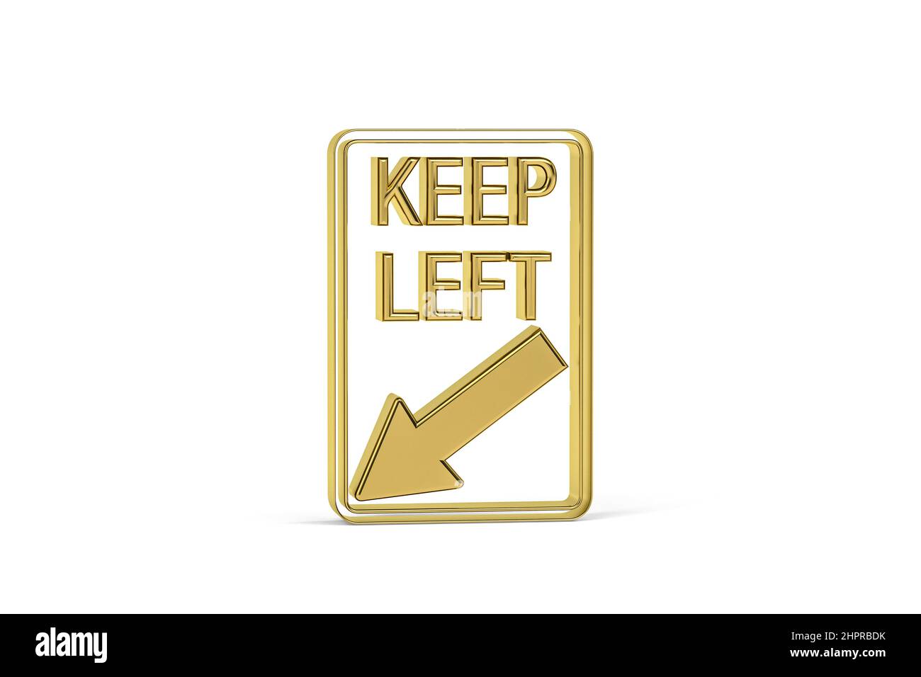Golden 3d road sign isolated on white background - 3d render Stock ...