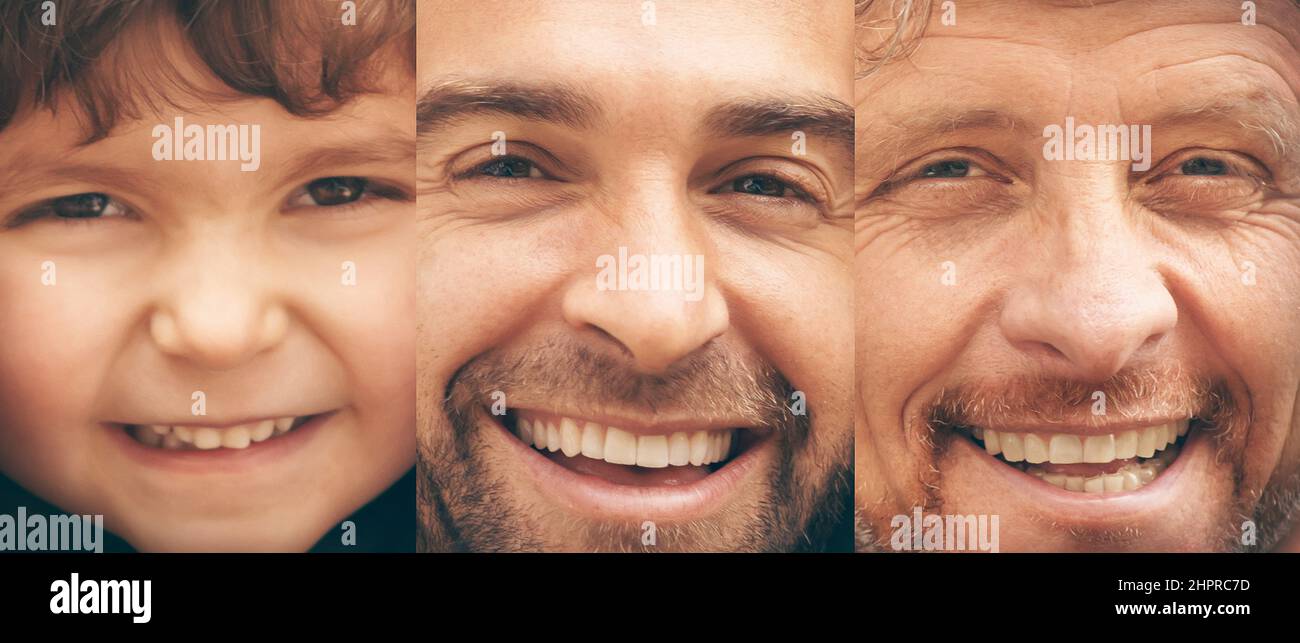 Through the years. A combination image of a man at different stages during his life. Stock Photo