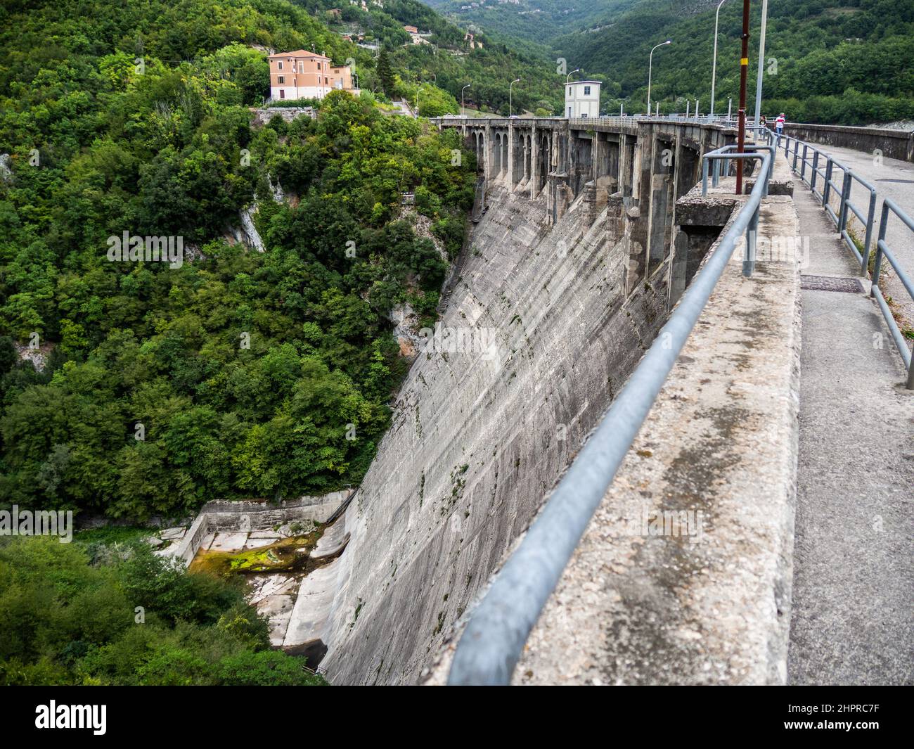 Italy, Lazio, Posticciola,Turano Dam at Turano Lake Stock Photo