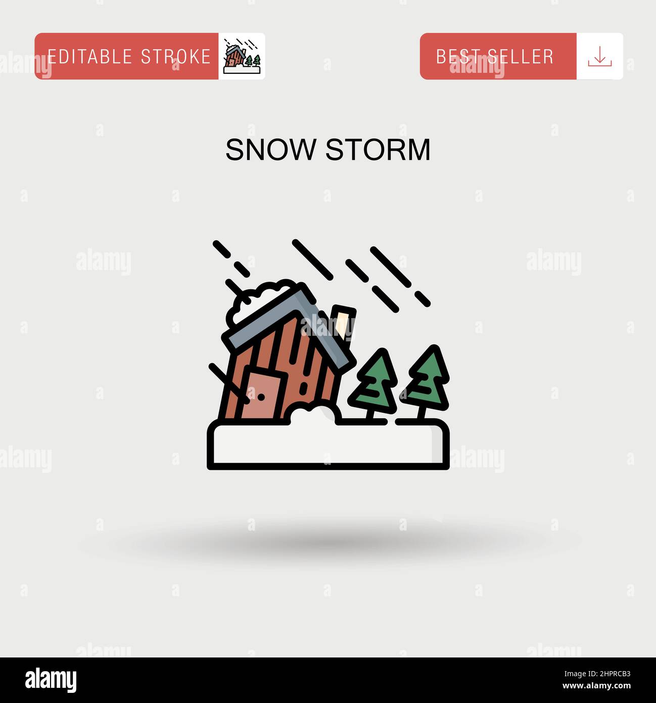 Snow storm Simple vector icon. Stock Vector