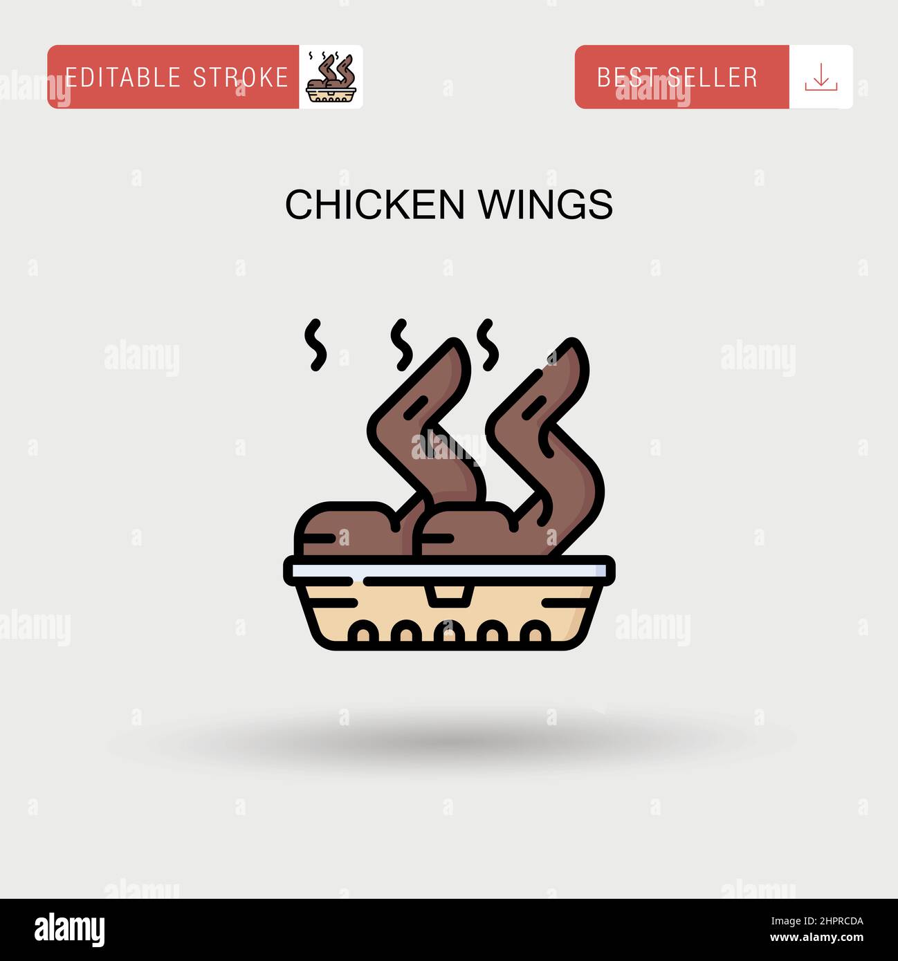 Chicken wings Simple vector icon. Stock Vector