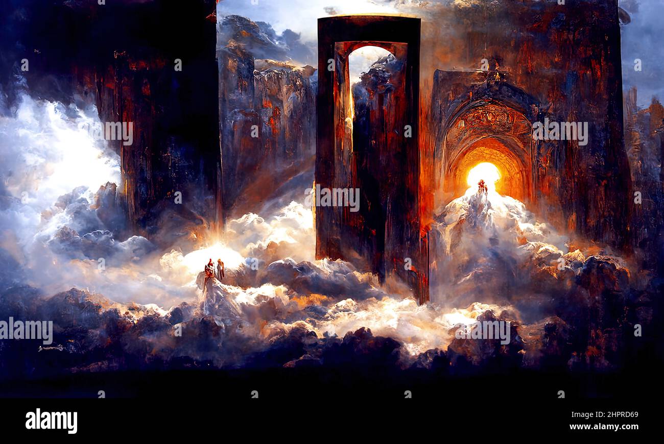 Ascending to the Gates of Heaven Stock Photo