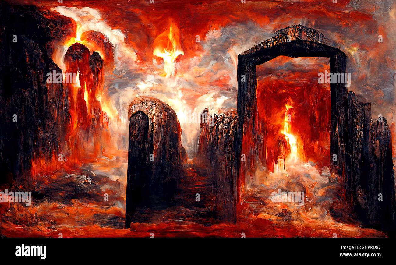At the Gates of Hell Stock Photo Alamy