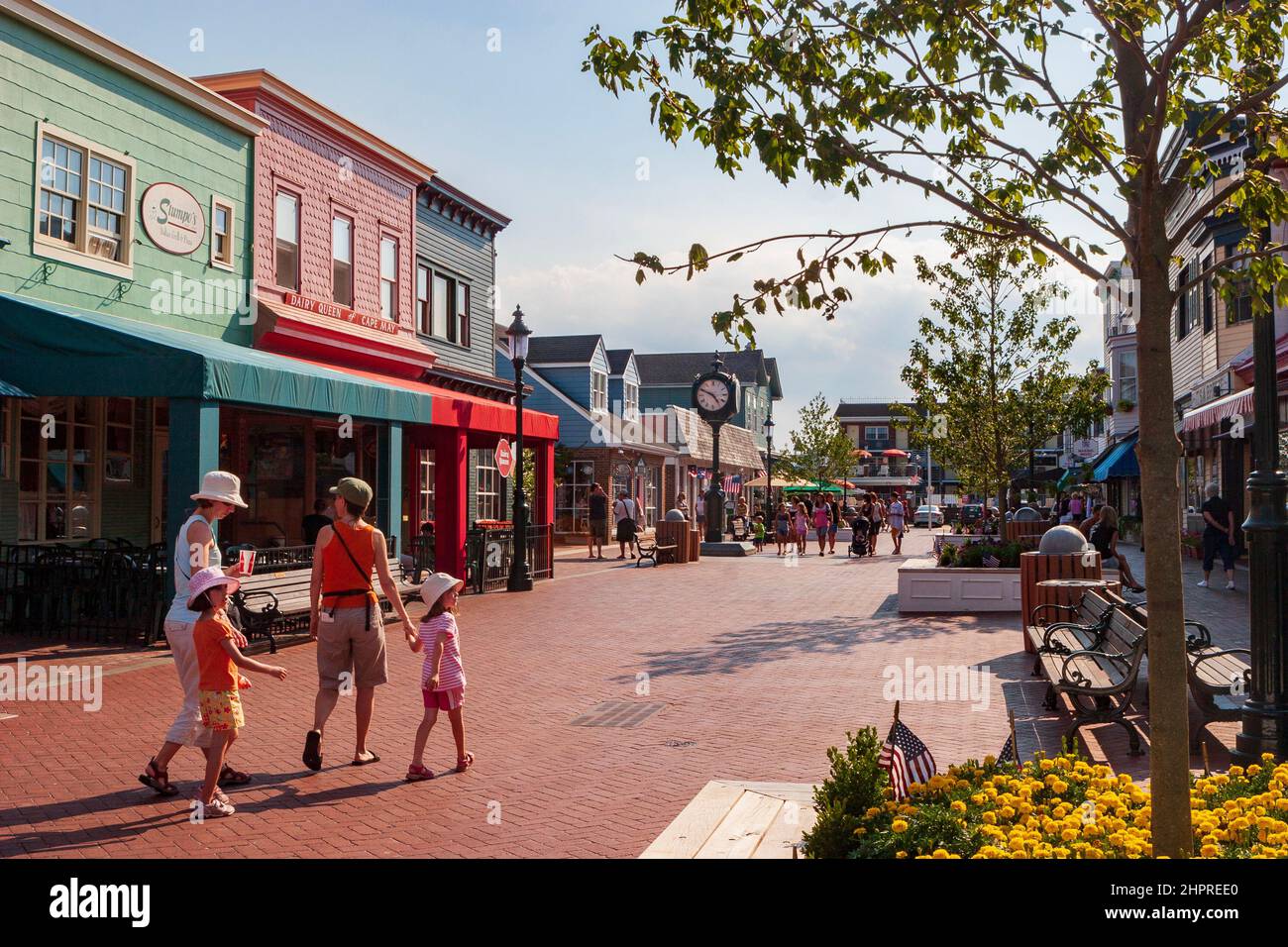 Cape May, NJ, USA, July 4, 2009 Tourists walk through Washington