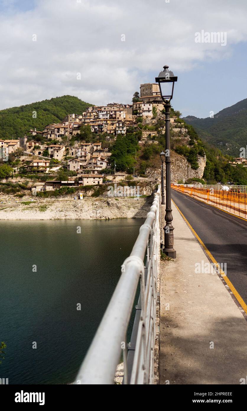 Italy, Lazio, Castel di Tora near Turano Lake Stock Photo