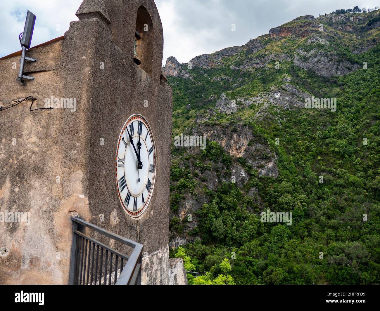 Italy, Calabria, Pollino National Park, Clock tower of Orsomarso Stock Photo