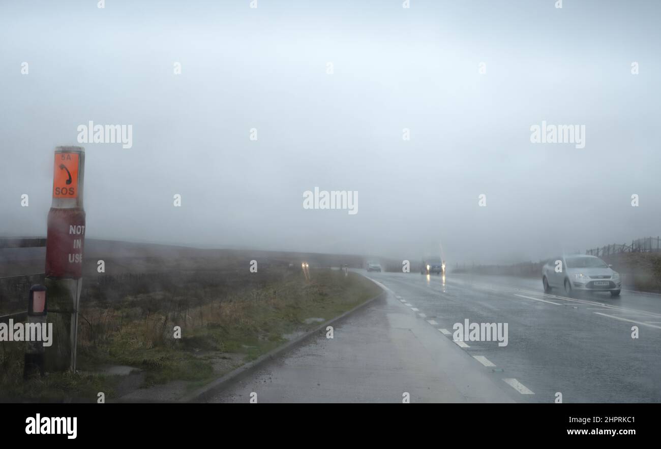 Woodhead pass connecting Greater Manchester with South Yorkshire