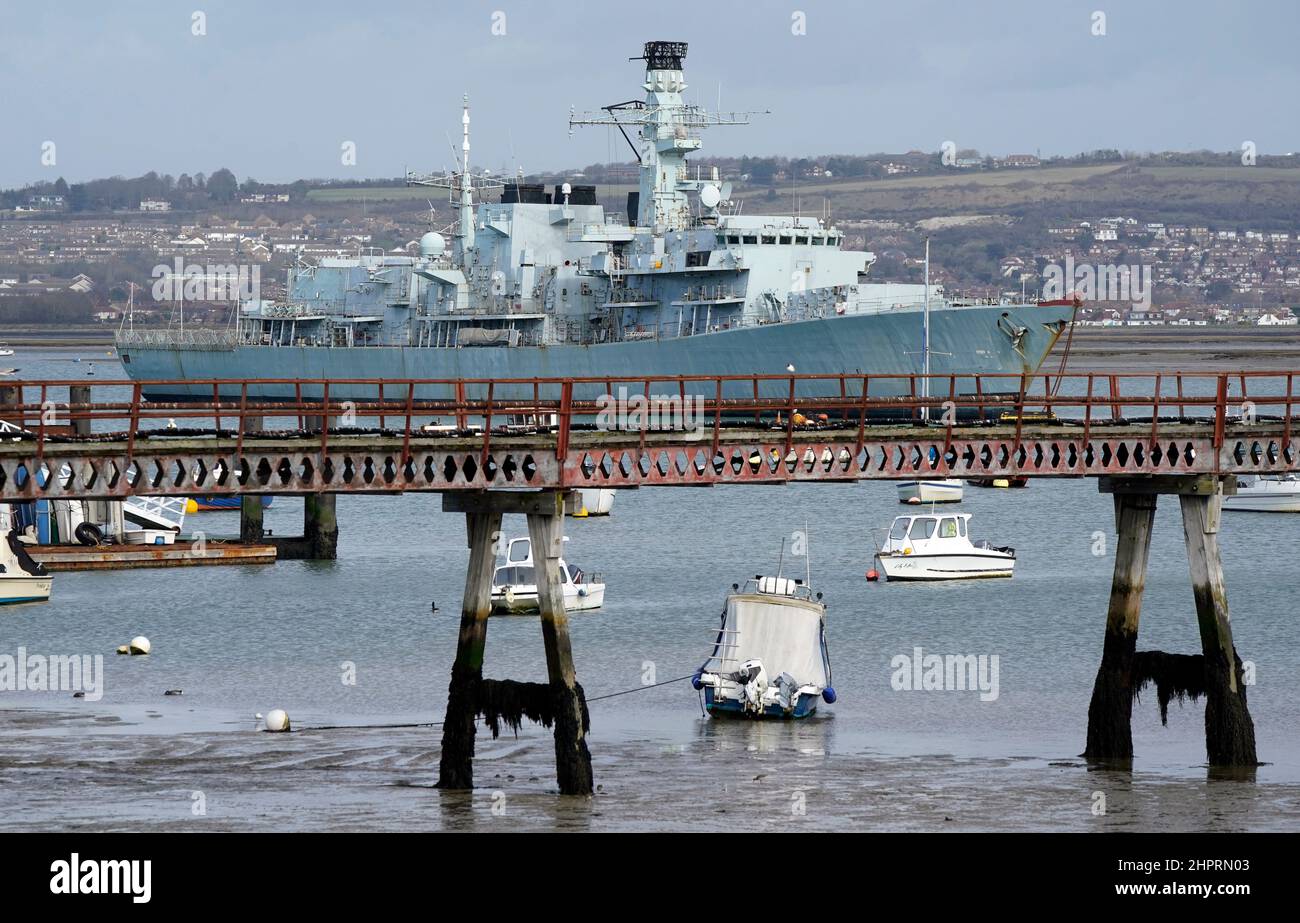 Former Royal Navy Type 23 Frigate Hms Montrose Moored Up In Portsmouth