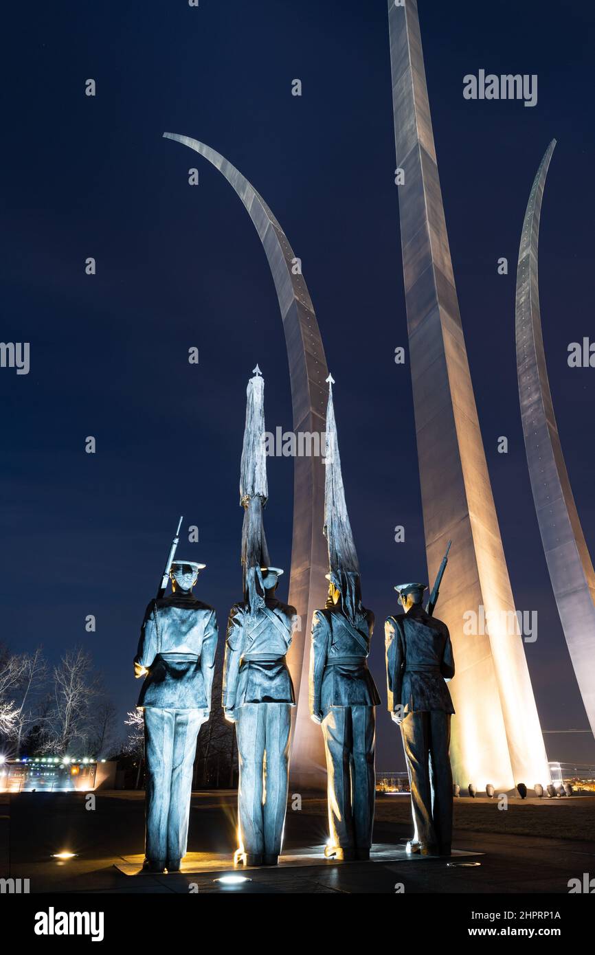 Air Force Memorial At Night Stock Photo - Alamy