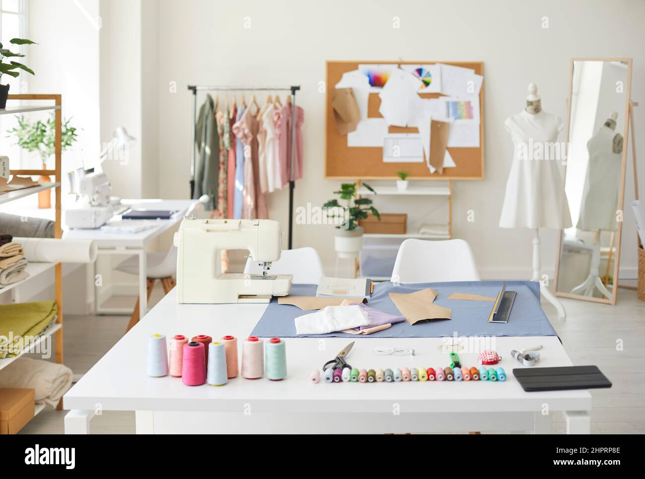 Empty fashion atelier of seamstress Stock Photo