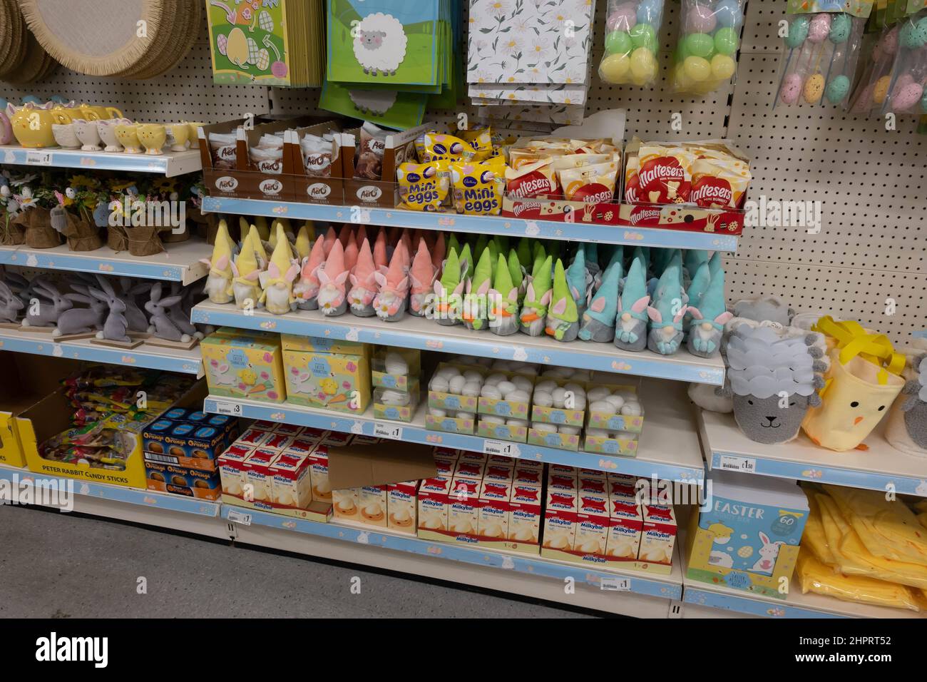 Easter goods on sale in a Norwich store Stock Photo