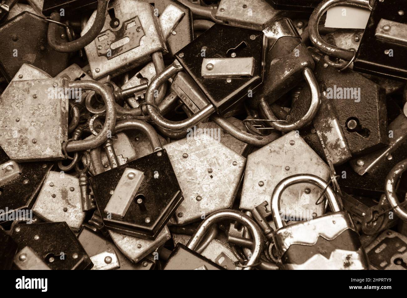 Rusity Locks Old rusty locks and keys at flea market. Security, censorship or ...