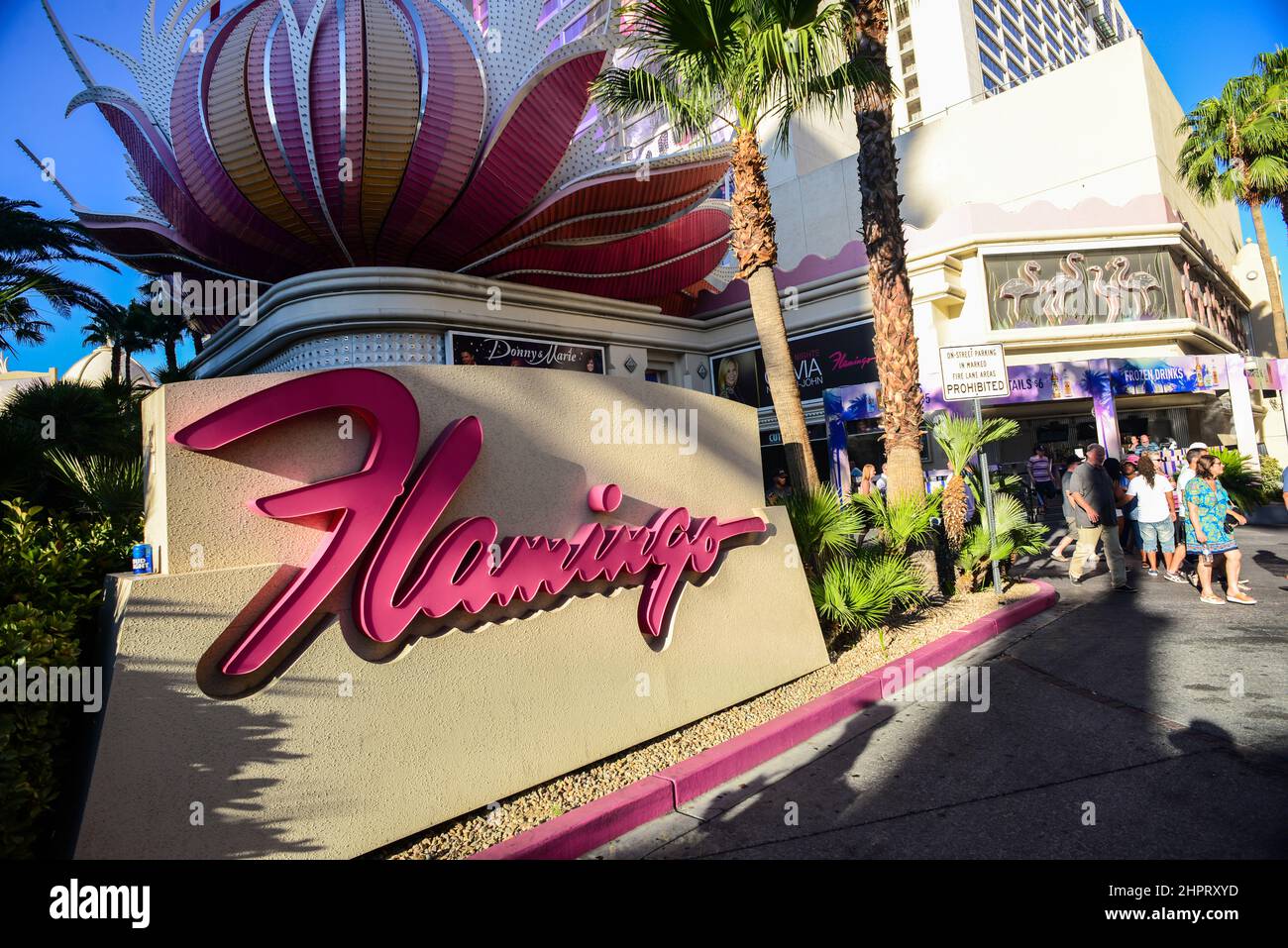 Neon sign at Flamingo Las Vegas Hotel & Casino Stock Photo