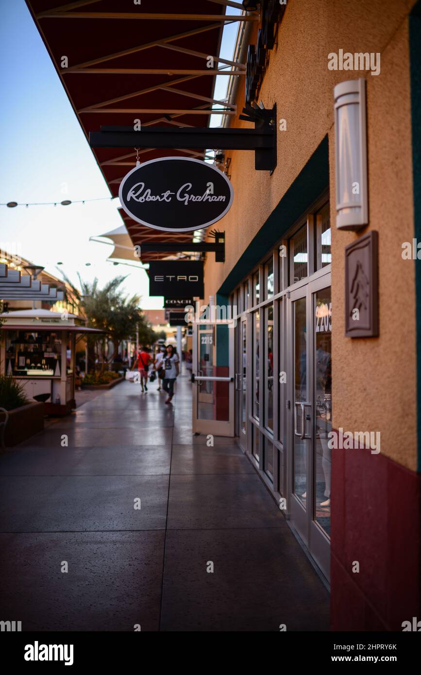 Las Vegas Premium Outlets North is a 540,000-square-foot shopping mall located near Downtown Las Vegas Stock Photo
