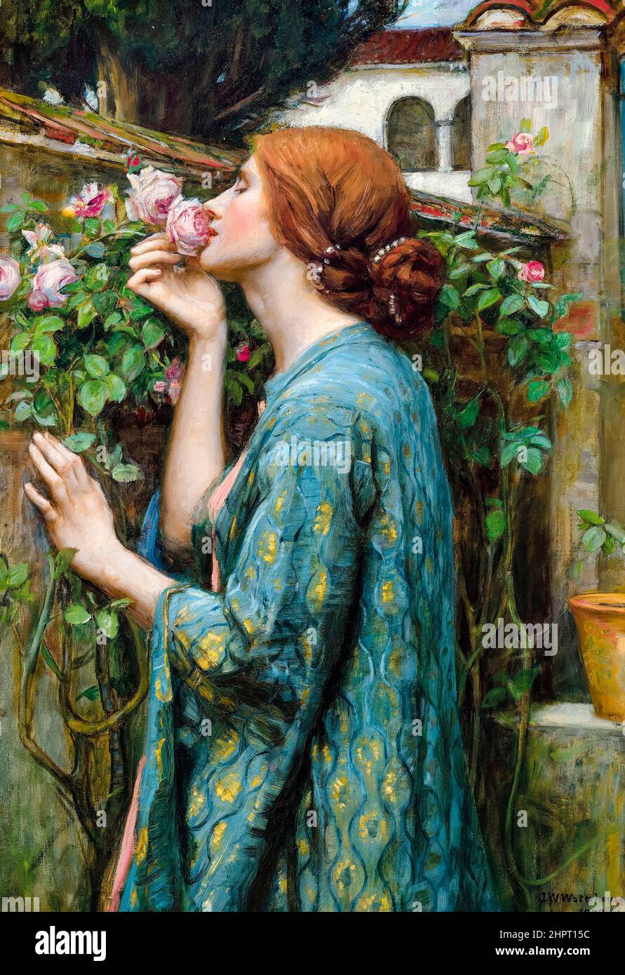 John William Waterhouse, painting, The Soul of the Rose, 1908, oil on canvas Stock Photo