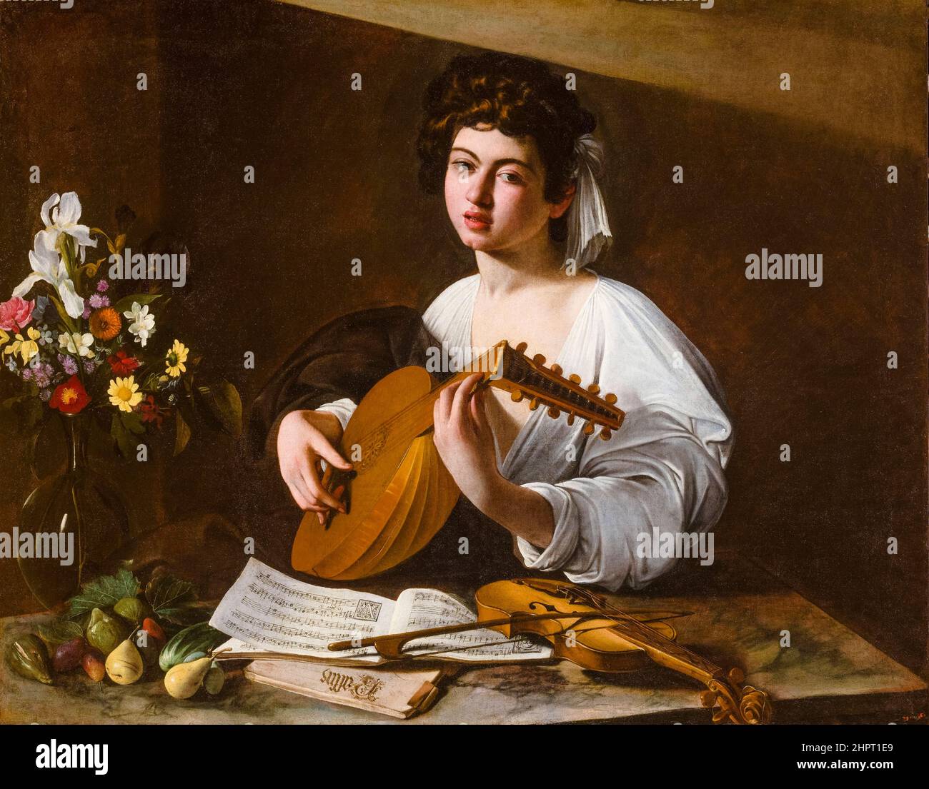 Michelangelo Merisi da Caravaggio, The Lute Player, painting, oil on canvas, circa 1595 Stock Photo