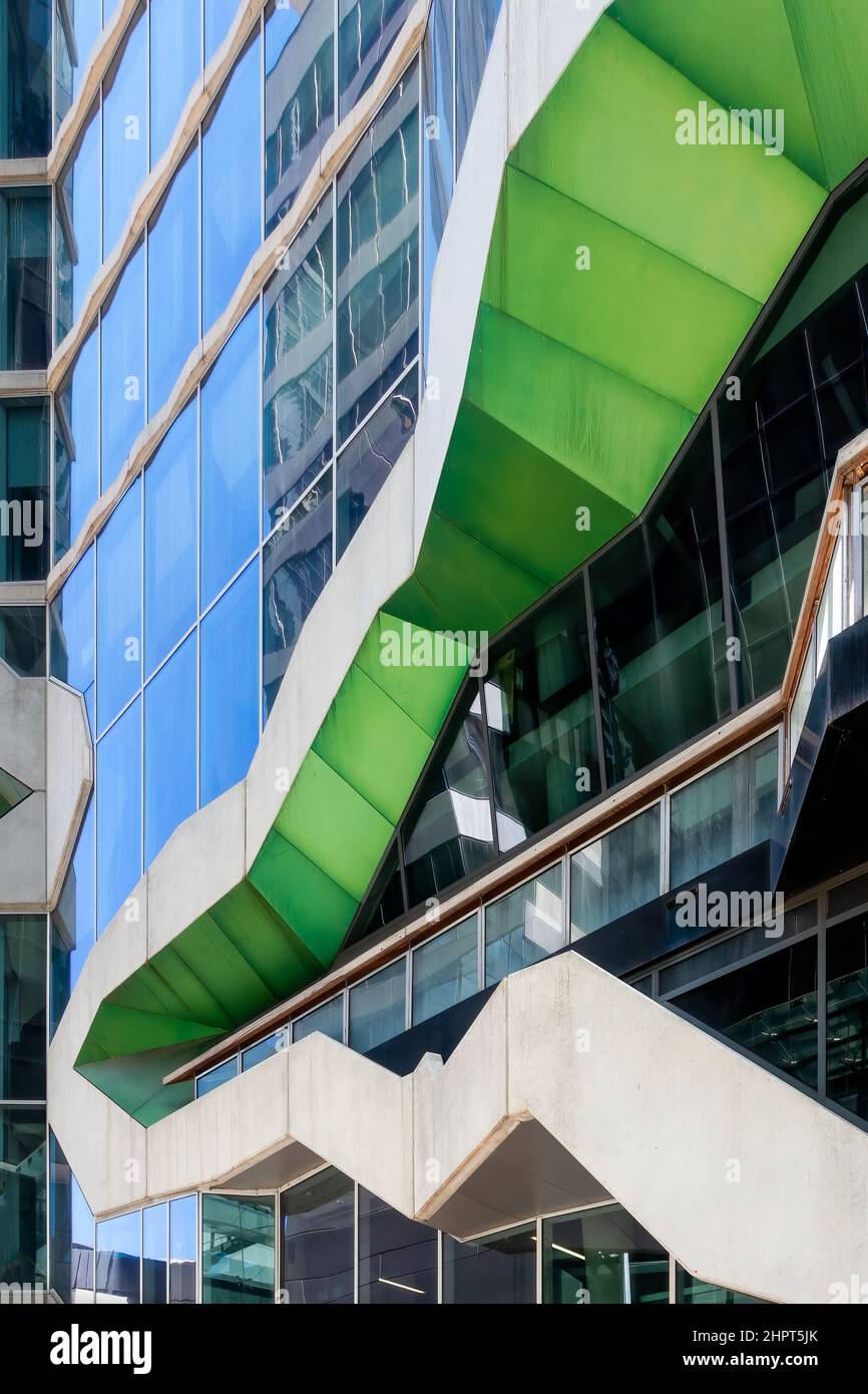 Melbourne, Victoria, Australia - 41X building with green ribbon soffit by Lyons Stock Photo