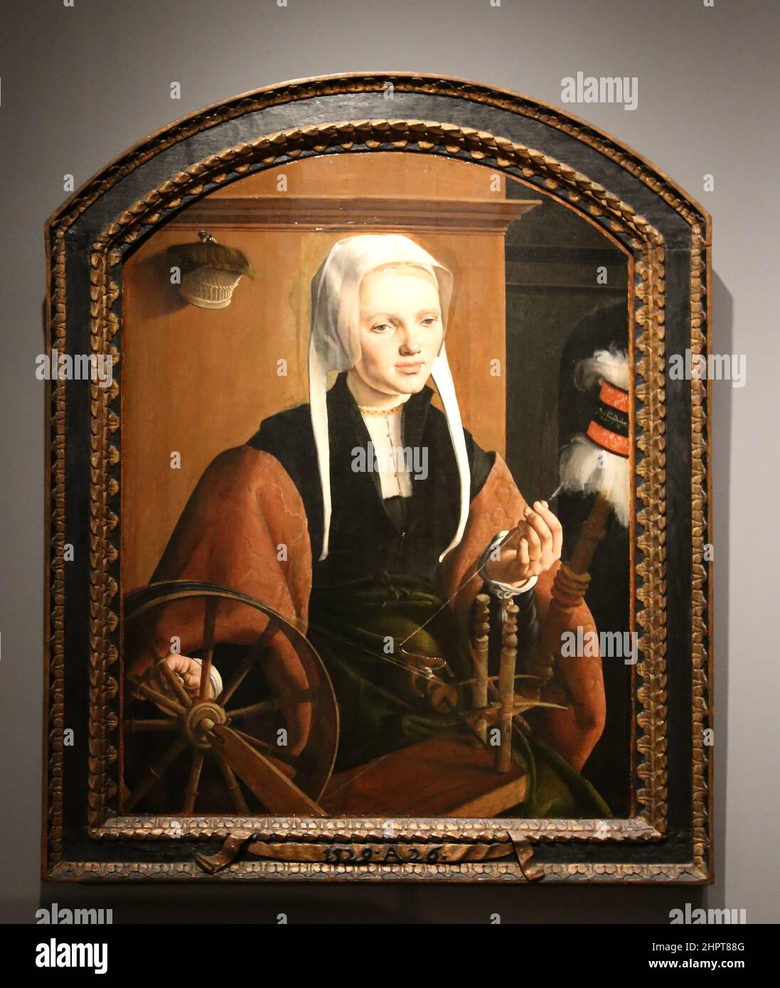 Portrait of Anna Codde by Maarten van Heemskerck (1498-1574). Haarlem, 1529. Oil on panel. Rijksmuseum. Amsterdam. Stock Photo