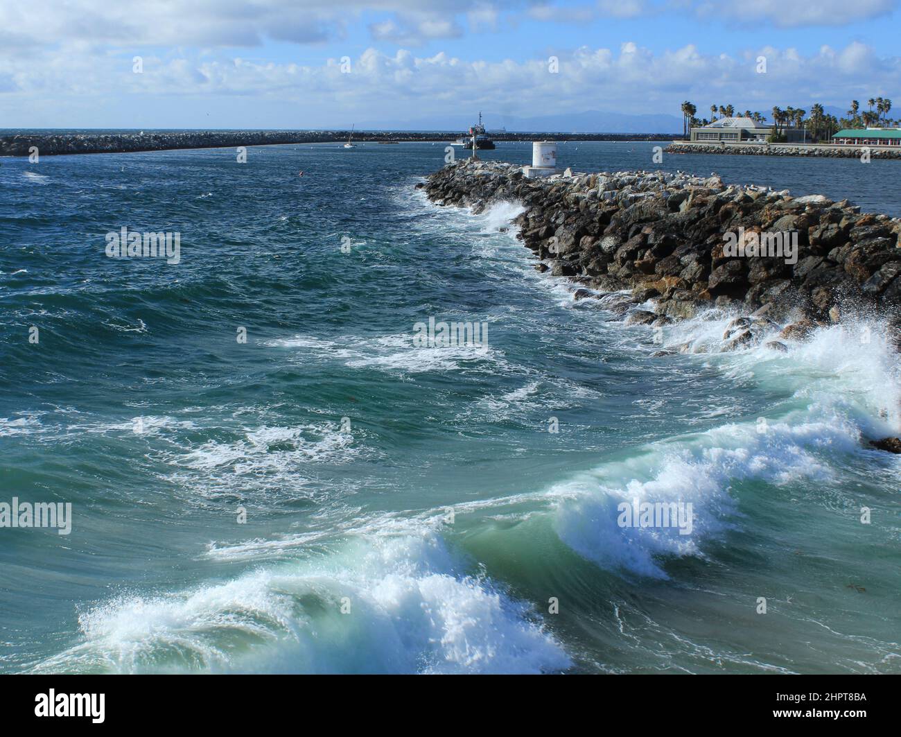 Foamy Waves Caused by Wind at Redondo Beach, Winter 2022, Los Angeles