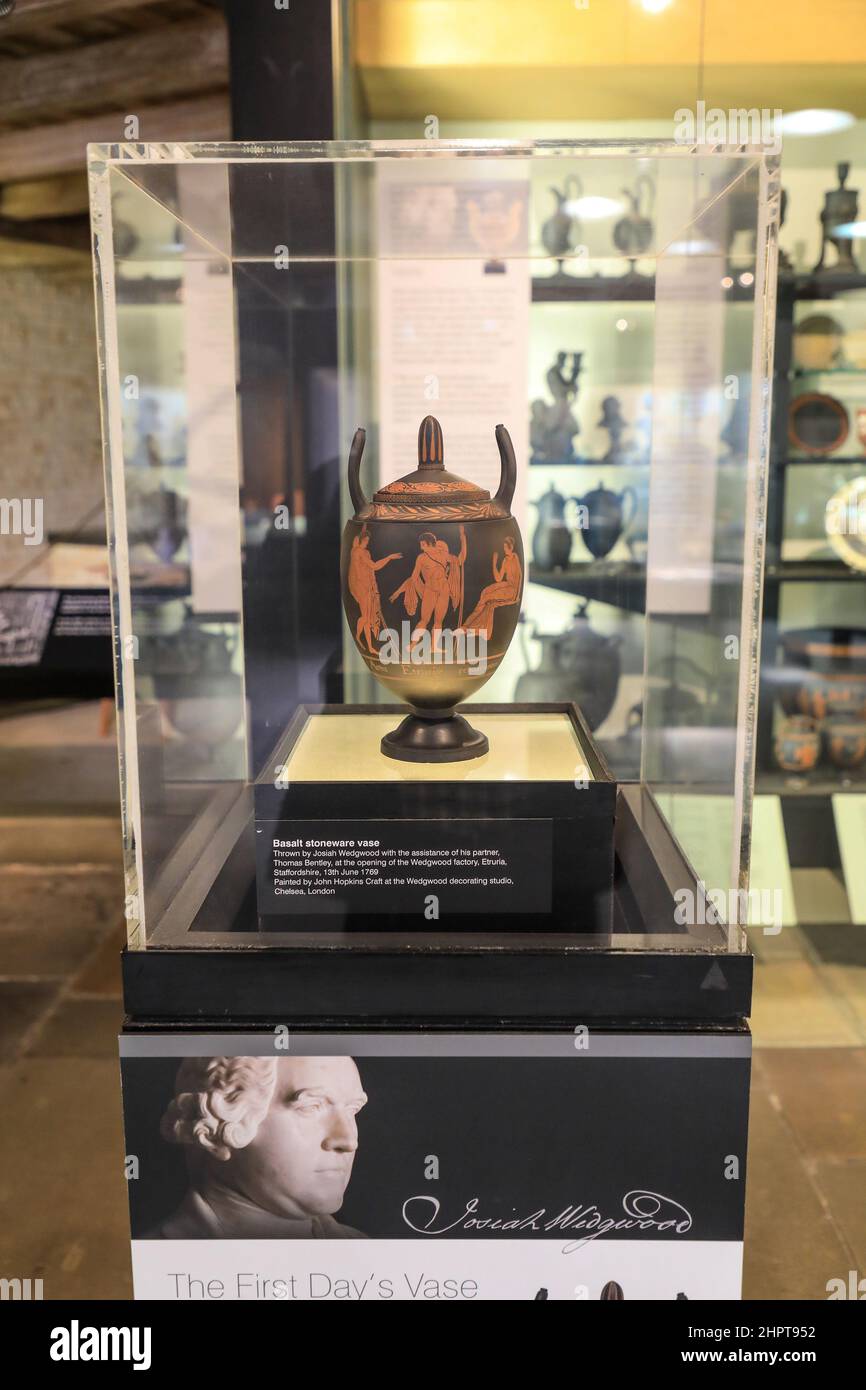 The Wedgwood First Day s Vase On Display At The Potteries Museum And the-wedgwood-first-day-s-vase-on-display-at-the-potteries-museum-and