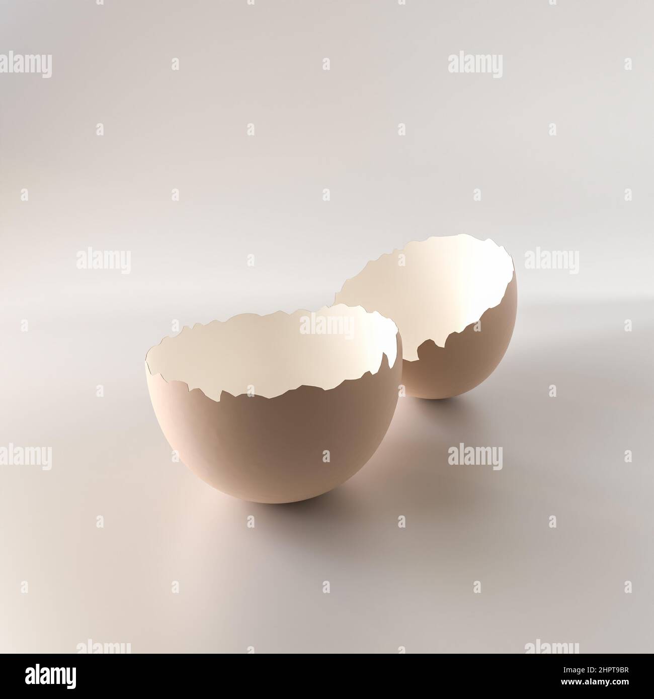 A broken egg template. Concept for easter surprises. Stock Photo