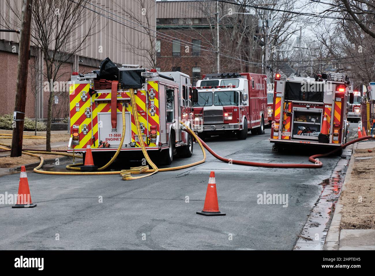 Halifax Fire Services Fire engines deployed at incident. Halifax