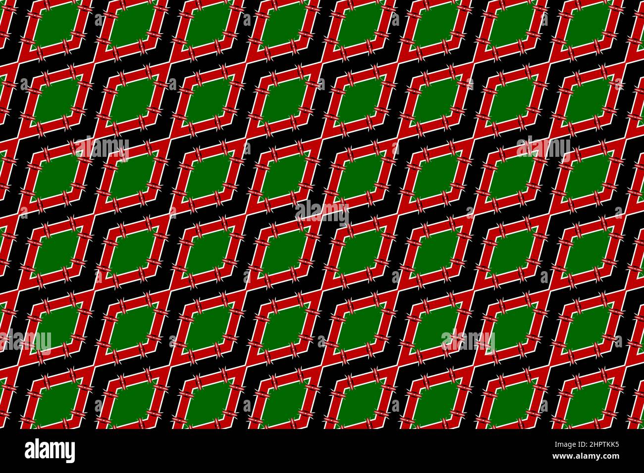Geometric pattern in the colors of the national flag of Kenya. The ...