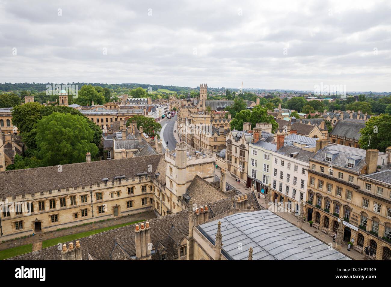 All Souls College in Oxford, England, with Magdalen Tower in the background. Stock Photo