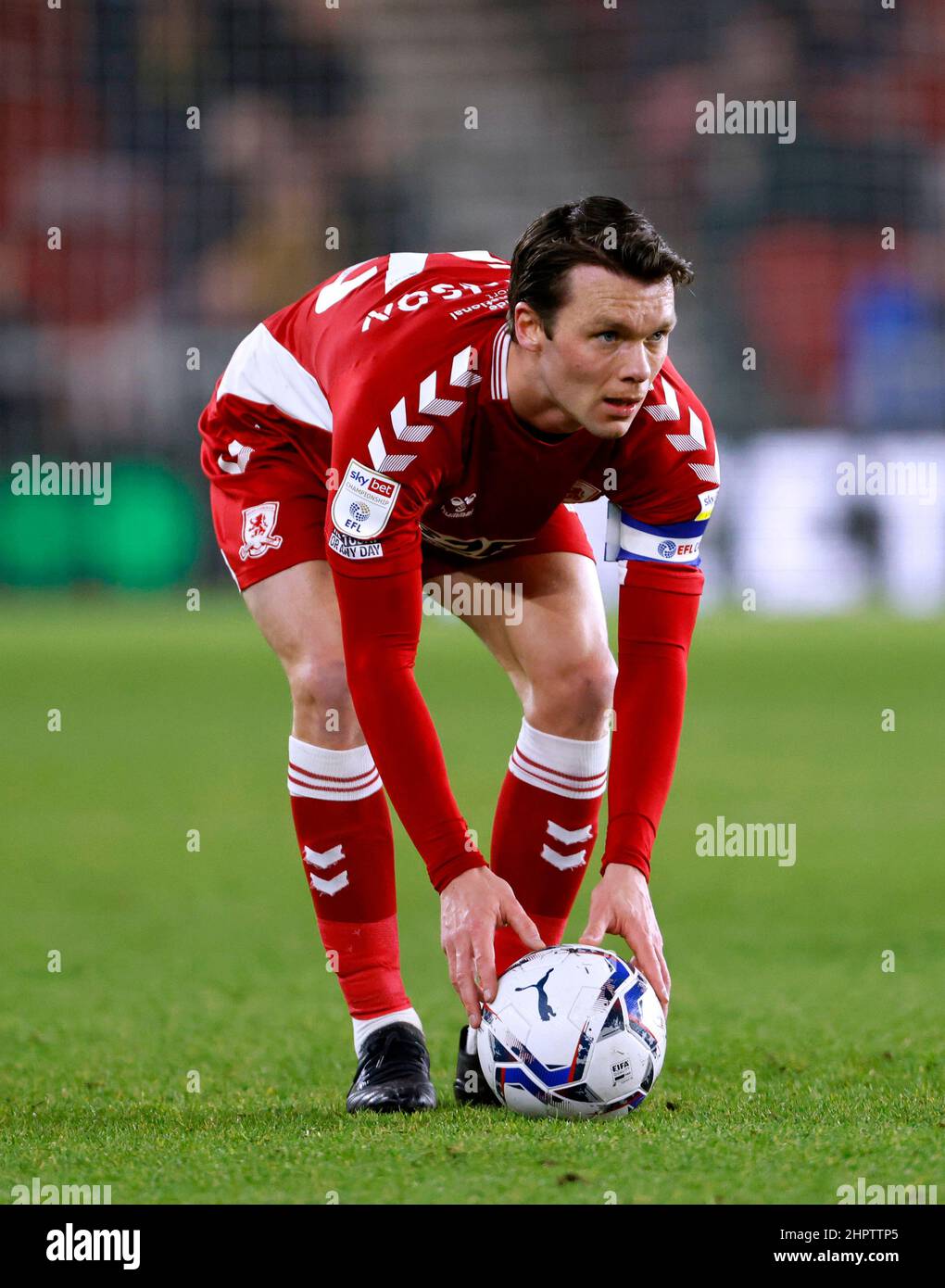 Middlesbrough's Jonny Howson during the Sky Bet Championship match at the Riverside Stadium, Middlesbrough. Picture date: Tuesday February 22, 2022. Stock Photo