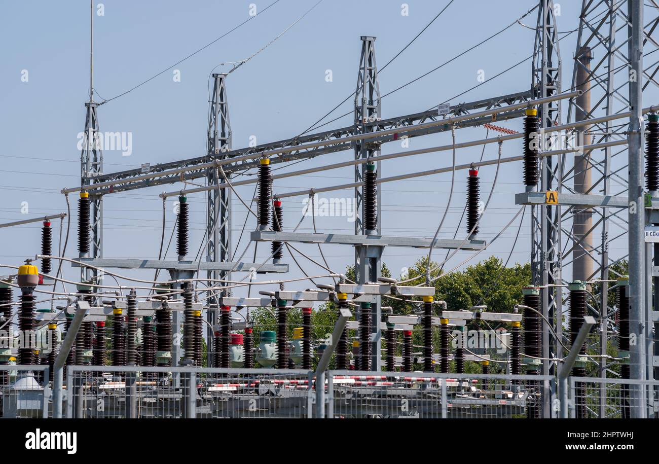 power distribution station Stock Photo