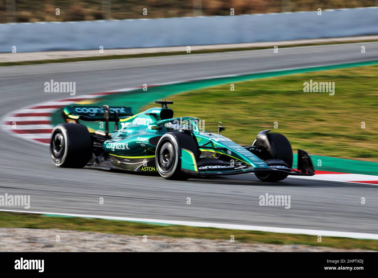 Lance Stroll (CDN) Aston Martin F1 Team AMR22. 23.02.2022. Formula One Testing, Day One, Barcelona, Spain. Wednesday.  Photo credit should read: XPB/Press Association Images. Stock Photo